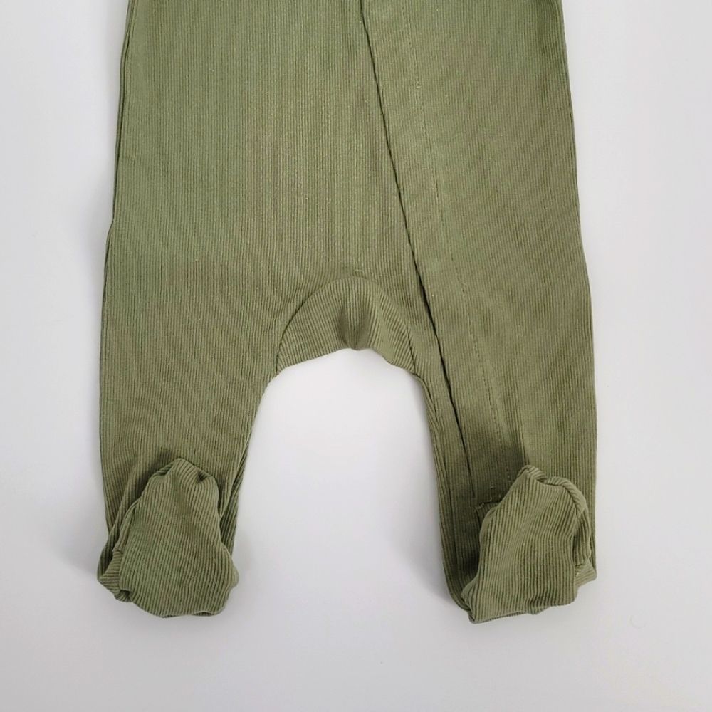 BABY unisex fall bottom snap olive jumpsuit littlechic boutique - Picture 3 of 7